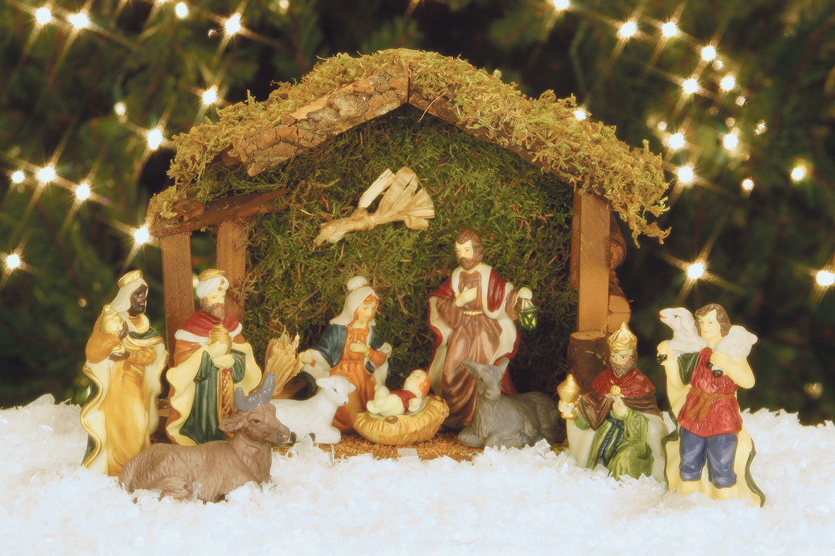 Crèche De Noël En Bois, Faite Main, Pour Décorer Sous Le Sapin
